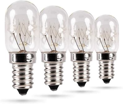 Kühlschranklampe 4er Pack 15W E14 - Glühbirne für Nähmaschine, Dunstabzugshaube,