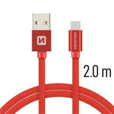 Swissten Textile Universal Quick Charge 3.1 USB-C Daten- und Ladekabel 2 m