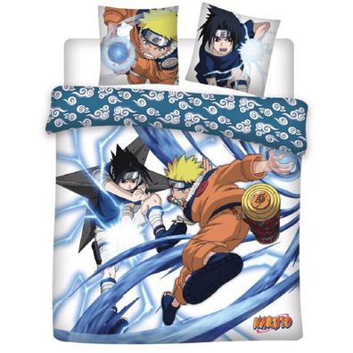 Naruto 3-teiliges Bettwäsche-Set – Decken- und Kissenbezug 240x220 + 65x65 cm aus