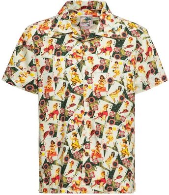 King Kerosin Tropical Hawaiian Style Hemd Aop "Playingcards" KKU45062