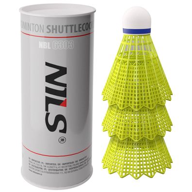 NILS Badmintonbälle aus Nylon mit Korkkopf – 3 Stück im Set