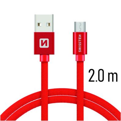 Swissten Textile Quick Charge Universal Micro USB Daten- und Ladekabel 2 m
