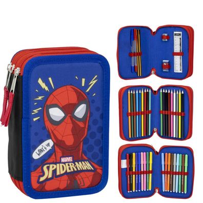 Spiderman Giotto Federmappe gefüllt – Schuletui & Stiftebox mit Zubehör für Kinder