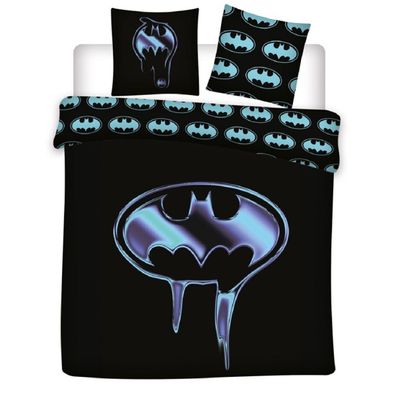 Batman 3-teiliges Bettwäsche-Set – 1x Deckenbezug (240x220) & 2x Kissenbezug (65x6