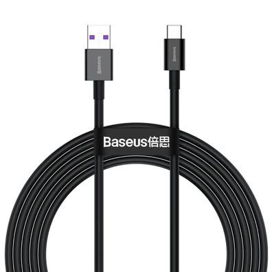 Baseus Superior USB-C Kabel 66?W (11?V/6?A) Huawei SuperCharge SCP, 2?m Schwarz
