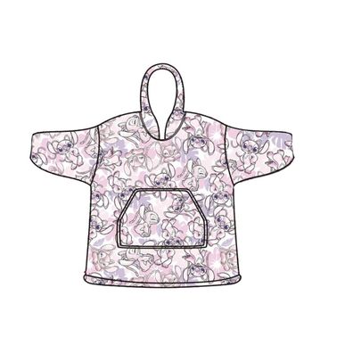 Disney Stitch Kuschelponcho Erwachsene Fleece Hoodie mit Kapuze