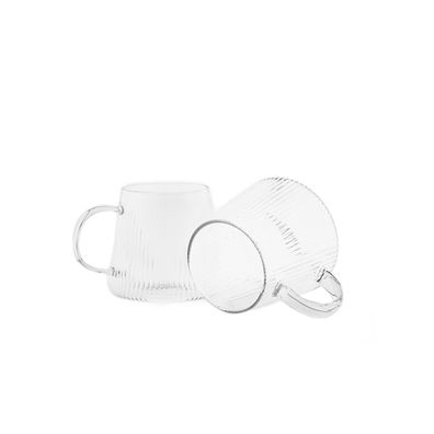 Gläser Set mit Henkel, 280 ml mit Rillenstruktur