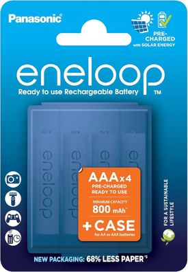 Eneloop Pro AAA Akkus 930 mAh 4 Stk. – wiederaufladbare Batterien mit Aufbewahrung