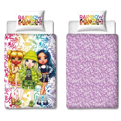 Rainbow High Bettwäsche-Set – 140x200 cm Bettbezug und 60x70 cm Kissenbezug für