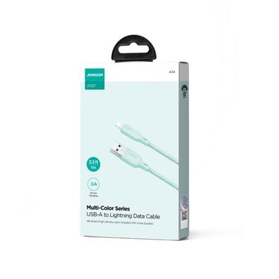 Joyroom Multi-Color Series S-A34 USB-A auf Lightning Kabel 3A 1m – Grün