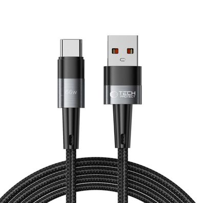 Tech-Protect UltraBoost USB-A / USB-C-Kabel 66W 6A 2m grau