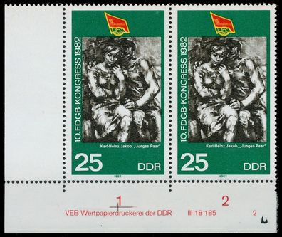 DDR 1982 Nr 2701DV WPD 2 postfrisch WAAGR PAAR XABA5B6