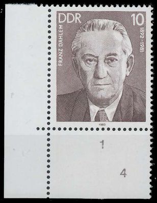 DDR 1983 Nr 2765R1-F4 postfrisch ECKE-ULI XAC092A