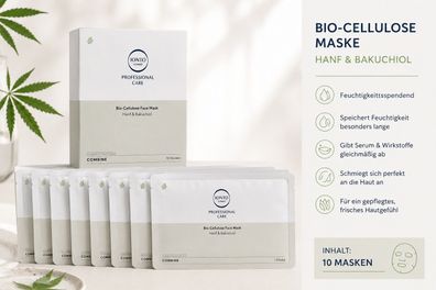 IONTO-COMED Professional Care Combine Bio-Cellulose Maske 10 Stück - Hanf & Bakuchiol