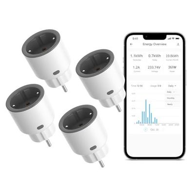 Sonoff S60TPF WLAN Steckdose 16A 4000W mit Strommessung 4er Pack