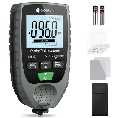 Neoteck Schichtdickenmessgerät Autolack 0-1500 Âµm LCD fér Stahl Alu