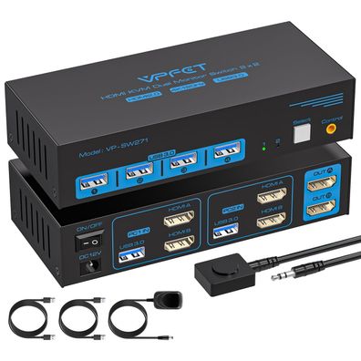 Ailvlvng HDMI KVM Switch 2 PC 2 Monitore 8K 4K120 USB 3.0
