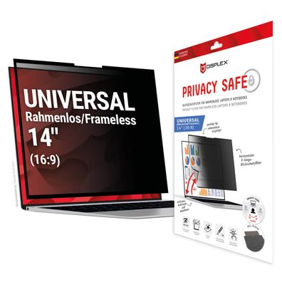 Displex Sichtschutz / Privacy Universal (randlos) 14Zoll, 16:9