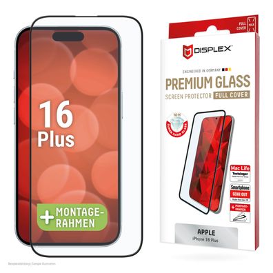 Displex Panzerglas 10H vollflächig für Apple iPhone 16 Plus
