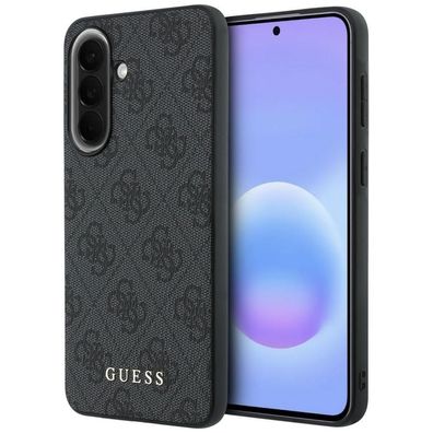 Hülle Guess Galaxy A37 Kunstleder grau Logo Classic goldfarbig