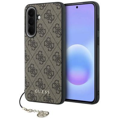 Hülle Guess Galaxy A37 Kunstleder braun Logo Classic Kette goldfarbig