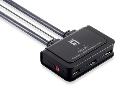 LevelOne 2-Port-Kabel-KVM-Switch, HDMI, USB