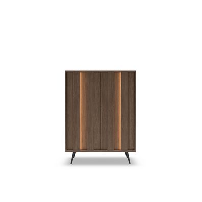 Highboard AMARO 94cm (2 Türen) – Eiche Dunin mit Lamellen &amp; inkl. LED