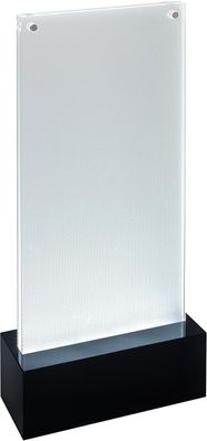 Sigel TA424 Beleuchtbarer LED-Tischaufsteller DIN lang, hochwertiges glasklares Acryl