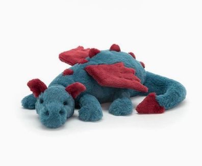 Jellycat Plüschtier - Blauer Drache (50 cm) - Komplett mit allen drei Etiketten