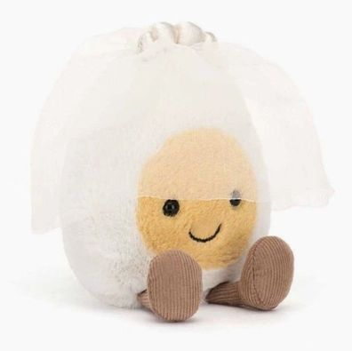 Jellycat Plüschfigur - „Bride Boiled Egg“ (Komplett mit allen drei Etiketten) - 15 cm