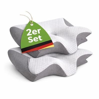 2 Stück Nackenkissen Kopfkissen Ergonomisches Orthopädisches Kissen Nackenschmeren