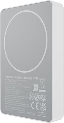 Varta Akku Powerbank 5.000 mAh mit WIreless Charger und USB Typ-C Anschluss in Weiß