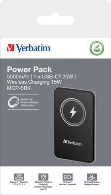 Verbatim mAh Powerbank Magnetic Akku Ladegerät