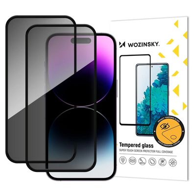 Wozinsky Privacy Glass Gehärtetes Glas Kompatibel mit iPhone 17 / 16 Pro (2er-Set)