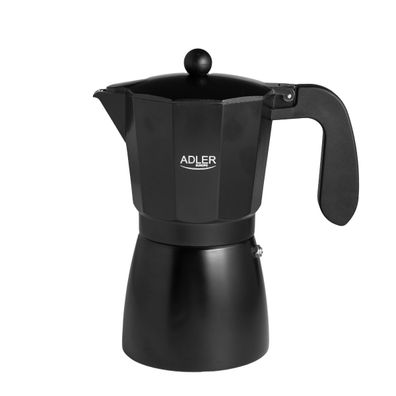 Adler Espressokocher Schwarz 450 ml Herdkanne Reisekaffee Camping Kaffee