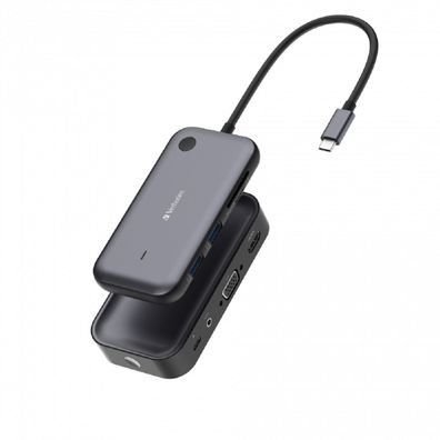 USB-C Kabelloser Bildschirmadapter mit Dual-Ausgang für HDMI & VGA – Full HD 1080P
