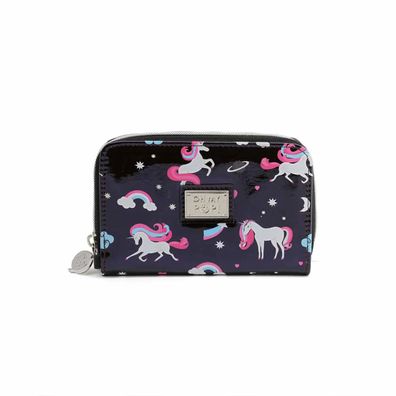 Oh My Pop Unicorn Portemonnaie schwarz mit mehreren Kartenfächern und Reißverschlu