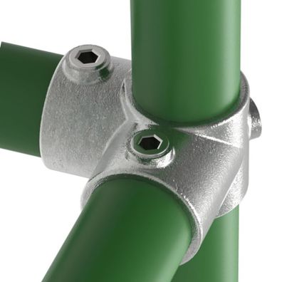 Rohrverbinder | Eckstück durchgehend | 116E60 | 60,3 mm | 2" | Feuerverzinkt u