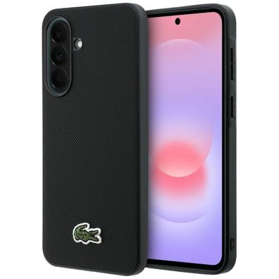 Hülle Lacoste Galaxy A57 Kunstleder Petit Pique schwarz Logo Krokodil