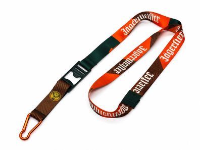 Jägermeister Schlüsselband mit Karabiner - Festival Schlüsselanhänger Orange Gr
