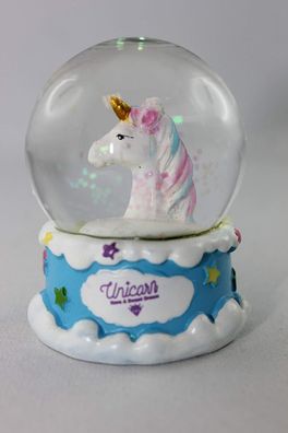 OOTB Glitterkugel Einhornkopf auf Sockel Unicorn
