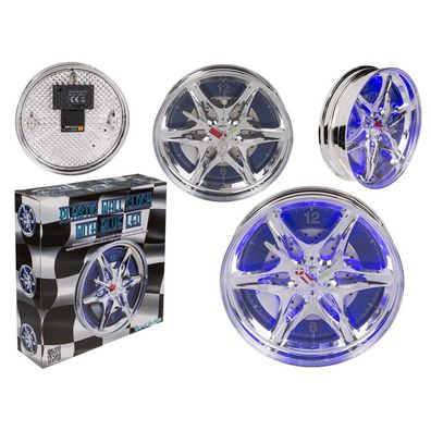 OOTB Wanduhr Felge mit blauer LED D: ca. 27 cm