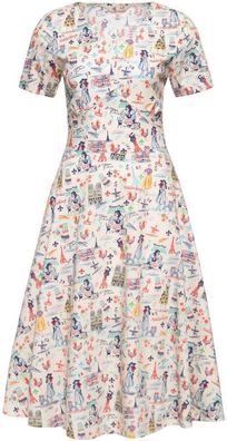 Queen Kerosin Damen Aop 50S Retro Swing Kleid "Paris" QKU46007