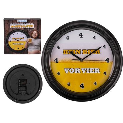 OOTB Wanduhr mit Sound Kein Bier vor 4 D: ca. 32 cm