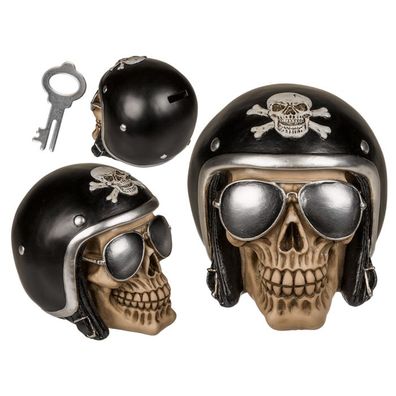 OOTB Spardose mit Schloss Totenkopf mit Sonnenbrille