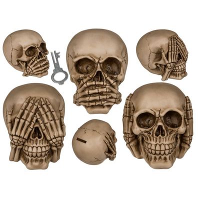 OOTB Spardose mit Schloss Totenkopf - Die 3 Affen