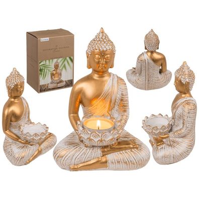 OOTB Deko-Figur Buddha mit Teelichthalter
