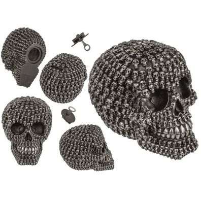 OOTB Spardose mit Schloss Silbernes Totenkopf Design
