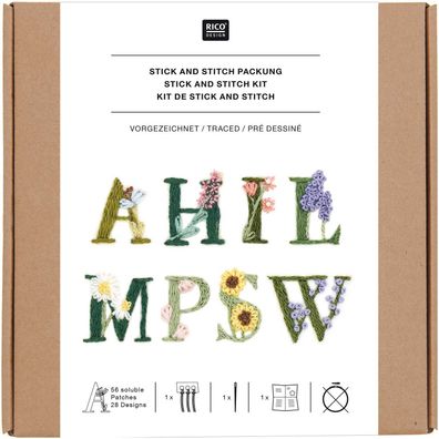 Stick & Stitch-Packung "Blumenalphabet"