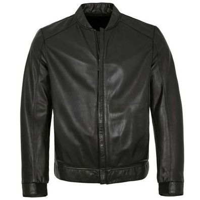 Milestone - Herren Lederjacke Lammnappa schwarz